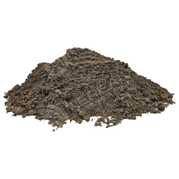 Pile of premium turf underlay 80/20 soil mix, used for soil preparation in turf landscaping.