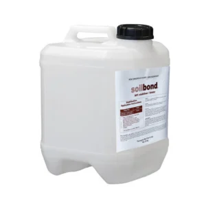 Product photo of a 20L drum of Soilbond, demonstrating soil stabilization and erosion control product.